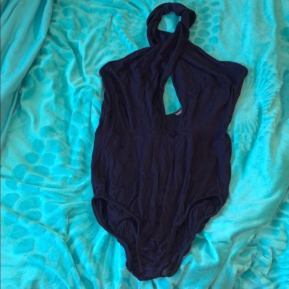 Navy halter body suit